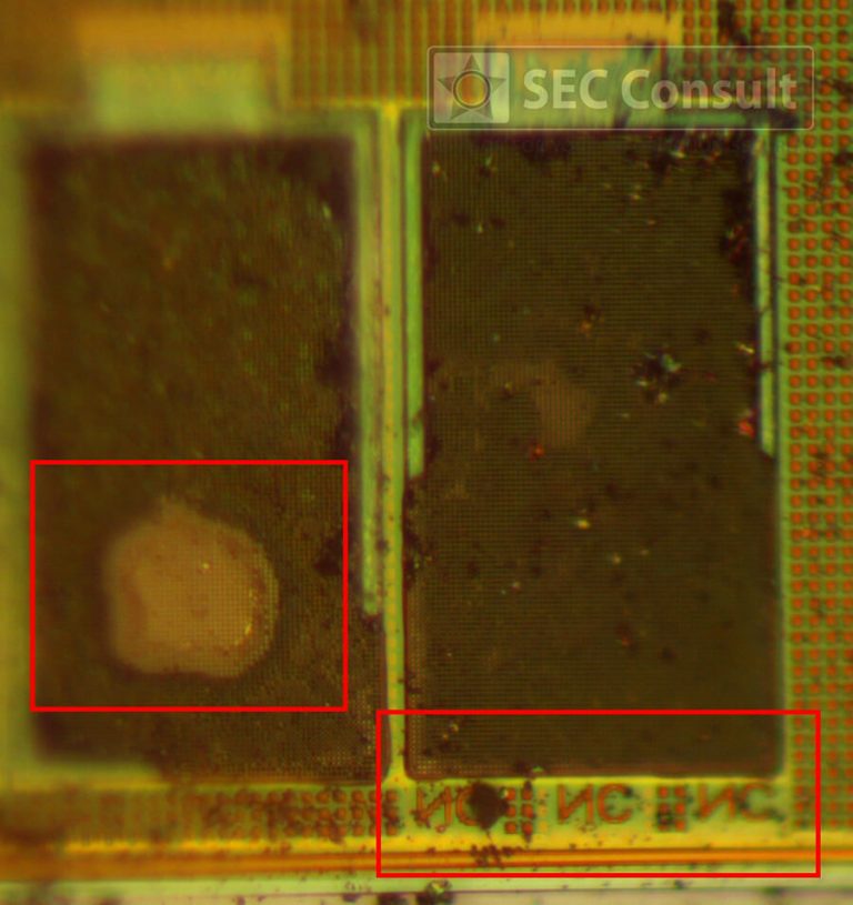 Picture shows a pad at the highest zoom which is labeled with “NC" - SEC Consult