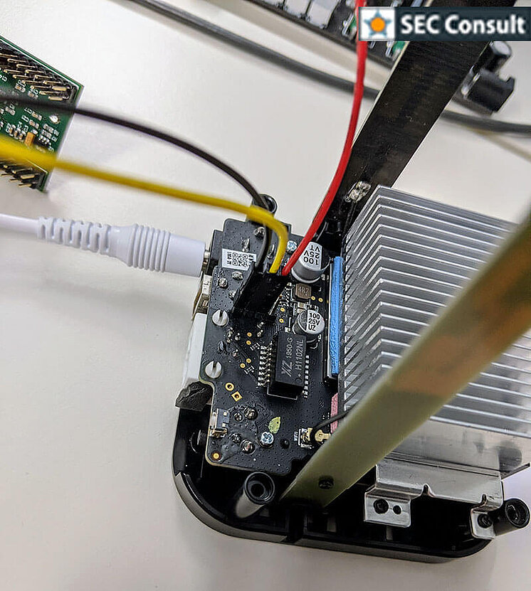 Close up image of eufyCam hardware showing UART port