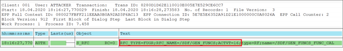 Injected ABAP code screen - SEC Consult