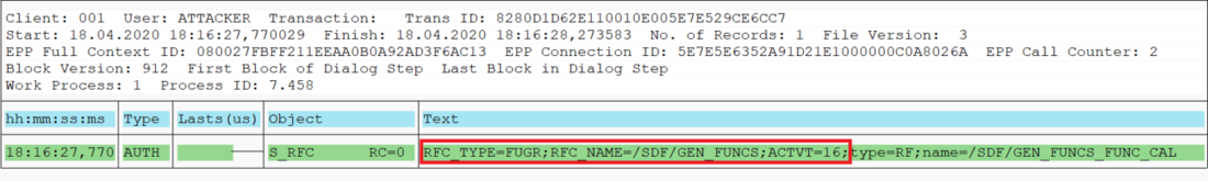 Screenshot vom injizierten ABAP Code - SEC Consult