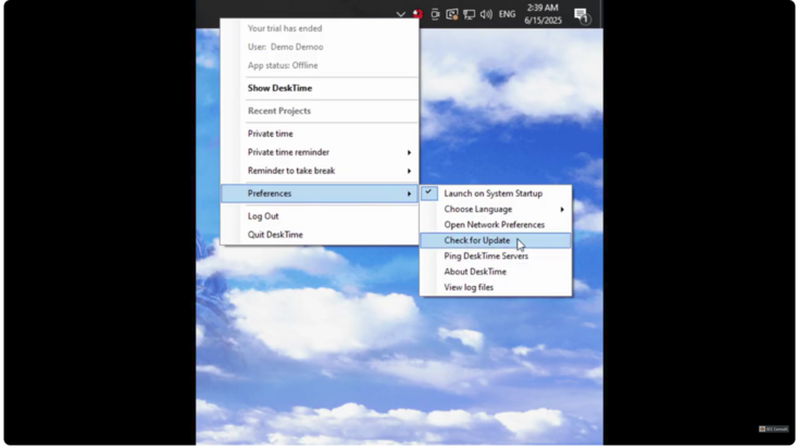 PoC video: Calc.exe is execute upon checking for updates (YouTube external)
