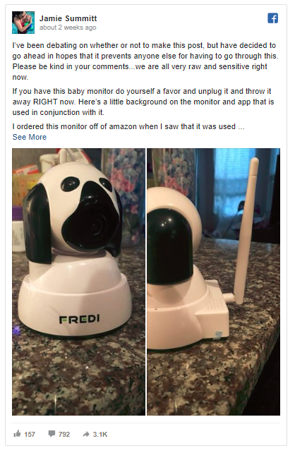 Facebook post hacked baby monitor
