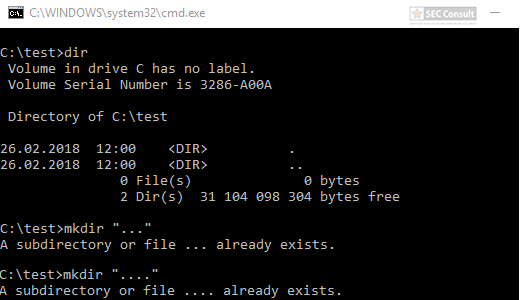 System32 command Subdirectory exists - SEC Consult