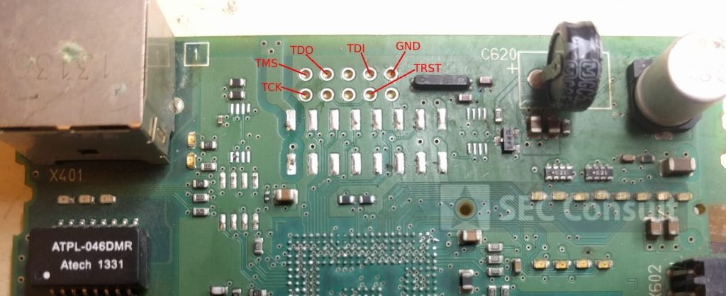 Pinout of the JTAG port on the Siemens board - SEC Consult