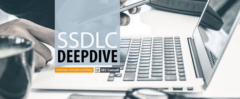 Banner zum Thema SSDLC Deepdrive zeigt Tastatur eines Laptops - SEC Consult