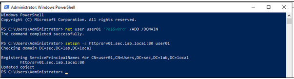 Commands to type on the domain controller screen - SEC Consult