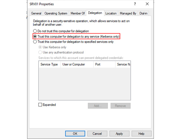 Delegation option selection screen - SEC Consult