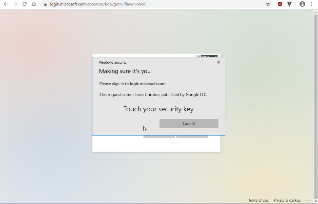 Security Key Verification screen - SEC Consult