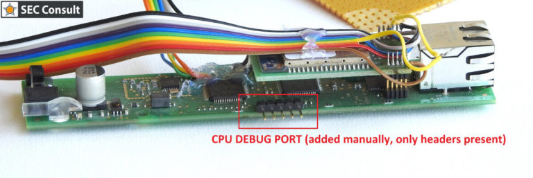 Hardware mit CPU Debug Port Headerkomponenten - SEC Consult Vulnerability Lab