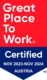 Great Place To Work AT certified